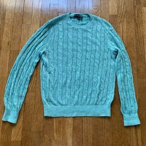 Brooks Brothers Italian Linen Cable Crewneck Sweater